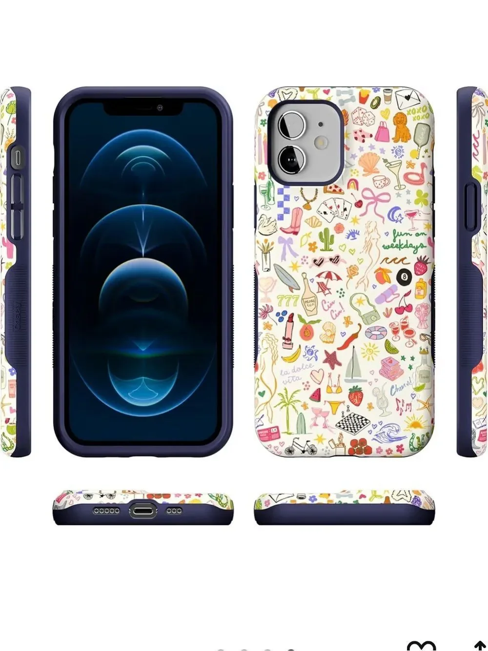 Casely iPhone 12 / 12 Pro case in the popular “Fun on Weekdays” print